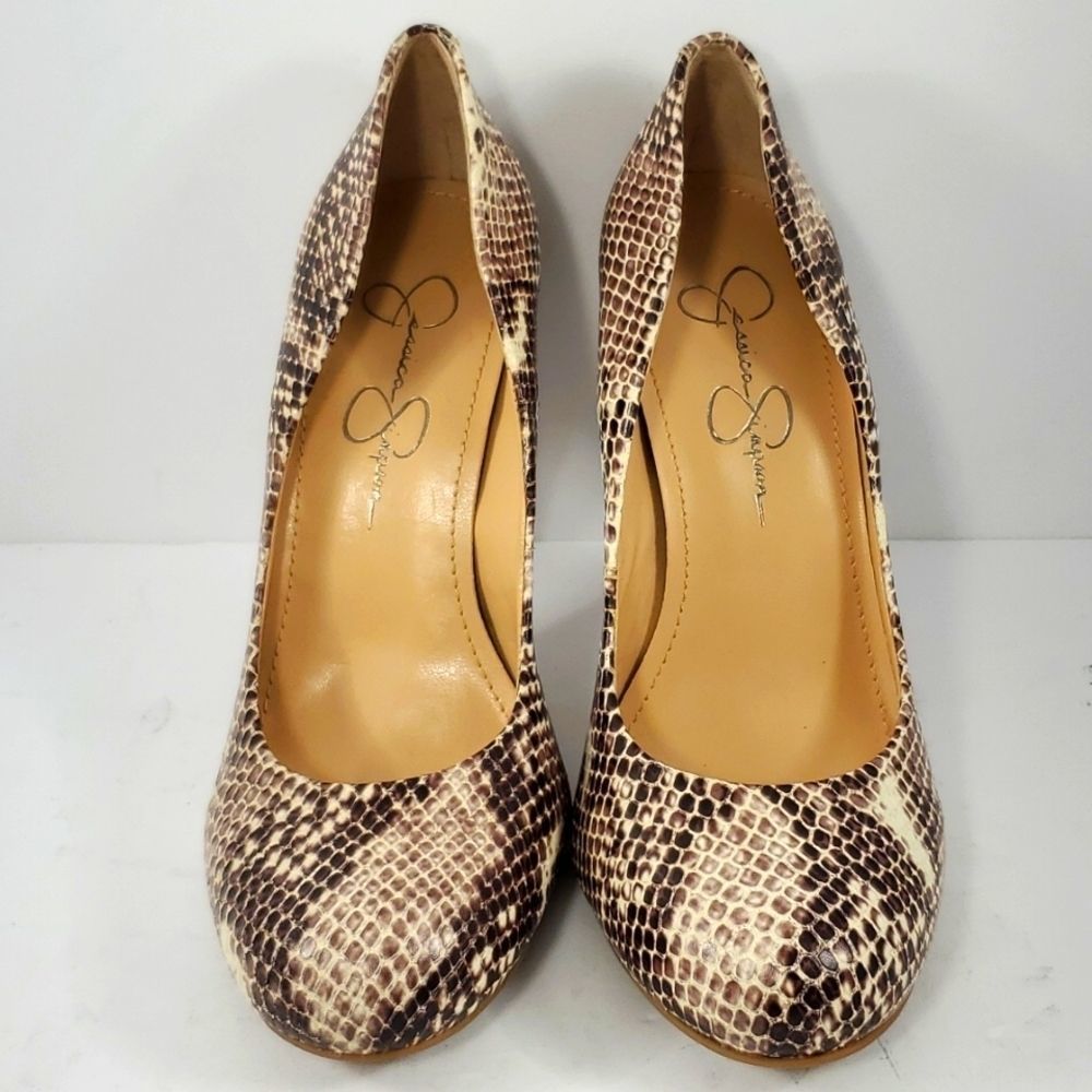 Jessica Simpson Snakeskin Printed Leather Size 7
